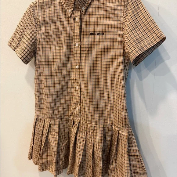 Miu Miu Plaid Dress in Brown and Black - Picture 3 of 6